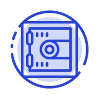 Locker Lock Motivation Blue Dotted Line Line Icon vector