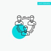 Team Business Communication Hierarchy People Social Structure turquoise highlight circle point Vector icon