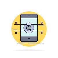 Api interface mobile phone smartphone Flat Color Icon Vector