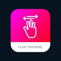 Hand Hand Cursor Up Left Right Mobile App Button Android and IOS Line Version vector