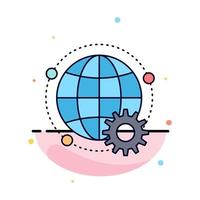 connected online world globe multiplayer Flat Color Icon Vector