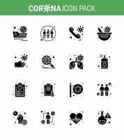 16 Solid Glyph Black Coronavirus Covid19 Icon pack such as virus vaccine pharmacy transfer medicine on viral coronavirus 2019nov disease Vector Design Elements