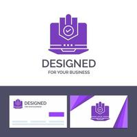 Creative Business Card and Logo template Antivirus Computer Internet Laptop Protected Protection Security Vector Illustration