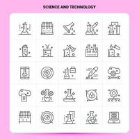 OutLine 25 Science And Technology Icon set Vector Line Style Design Black Icons Set Linear pictogram pack Web and Mobile Business ideas design Vector Illustration