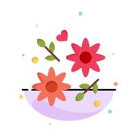 Flower Gift Love Wedding Abstract Flat Color Icon Template vector