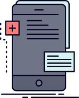 frontend interface mobile phone developer Flat Color Icon Vector