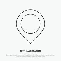 Location Map Marker Mark Line Icon Vector