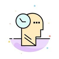Time Mind Thoughts Head Abstract Flat Color Icon Template vector