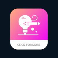 Bulb Pencil Education Mobile App Button Android and IOS Glyph Version vector