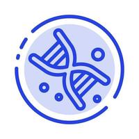 Bio Dna Genetics Technology Blue Dotted Line Line Icon vector