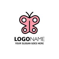 Butterfly Fly Insect Spring Business Logo Template Flat Color vector