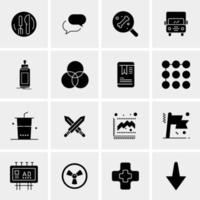 16 iconos de negocios universales vector ilustración de icono creativo para usar en proyectos relacionados con la web y dispositivos móviles