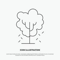 Tree Apple Apple Tree Nature Spring Line Icon Vector