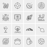 16 Universal Business Icons Vector Creative Icon Illustration to use in web and Mobile Related project