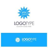 Automated Data Solution Science Blue Solid Logo with place for tagline vector
