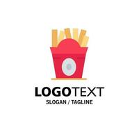 Fries Fast food Food Usa Business Logo Template Flat Color vector