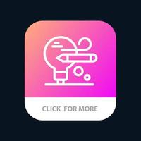 Bulb Pencil Education Mobile App Button Android and IOS Line Version vector