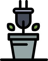 Plug Plant Technology  Flat Color Icon Vector icon banner Template