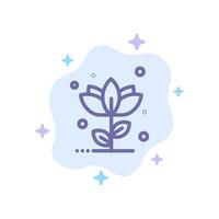 Flora Floral Flower Nature Rose Blue Icon on Abstract Cloud Background vector