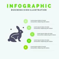 Bunny Rabbit Easter Nature Solid Icon Infographics 5 Steps Presentation Background vector