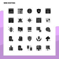 25 Web Hosting Icon set Solid Glyph Icon Vector Illustration Template For Web and Mobile Ideas for business company