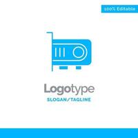 Computer Power Technology Computer Blue Solid Logo Template Place for Tagline vector