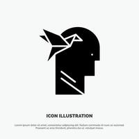 Imagination Form Imagination Head Brian solid Glyph Icon vector