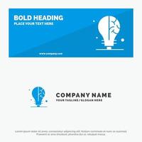 Bulb Idea Science SOlid Icon Website Banner and Business Logo Template vector