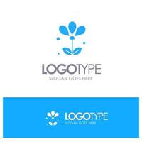 Flower Floral Nature Spring Blue Solid Logo with place for tagline vector