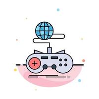 Game gaming internet multiplayer online Flat Color Icon Vector