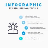 elección elegir crítica icono de línea de persona humana con 5 pasos presentación infografía fondo vector