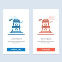 observatorio torre torre de vigilancia azul y rojo descargar y comprar ahora plantilla de tarjeta de widget web vector