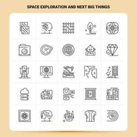 OutLine 25 Space Exploration And Next Big Things Icon set Vector Line Style Design Black Icons Set Linear pictogram pack Web and Mobile Business ideas design Vector Illustration