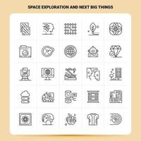 esquema 25 exploración espacial y próximas grandes cosas conjunto de iconos diseño de estilo de línea vectorial conjunto de iconos negros paquete de pictogramas lineales web y diseño de ideas de negocios móviles ilustración vectorial vector