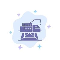 Construction Engineering Laboratory Platform Blue Icon on Abstract Cloud Background vector