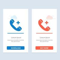 Call Ring Hospital Phone Delete  Blue and Red Download and Buy Now web Widget Card Template vector