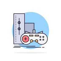 game gamepad joystick play playstation Flat Color Icon Vector