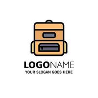 Bag Education Schoolbag Business Logo Template Flat Color vector