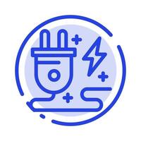 Energy Plug Power Nature Blue Dotted Line Line Icon vector