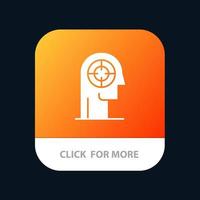 Arrow Concentration Focus Head Human Mobile App Button Android and IOS Glyph Version vector