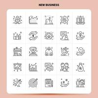 OutLine 25 New Business Icon set Vector Line Style Design Black Icons Set Linear pictogram pack Web and Mobile Business ideas design Vector Illustration