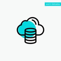 Cloud Computing Money Dollar turquoise highlight circle point Vector icon