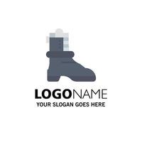 Shoes Boot American Business Logo Template Flat Color vector