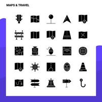 25 Maps Travel Icon set Solid Glyph Icon Vector Illustration Template For Web and Mobile Ideas for business company