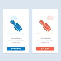 Saw Circular Blade Cordless  Blue and Red Download and Buy Now web Widget Card Template vector