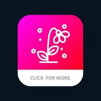 Flora Floral Flower Nature Spring Mobile App Button Android and IOS Line Version vector