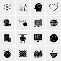 16 iconos de negocios universales vector ilustración de icono creativo para usar en proyectos relacionados con la web y dispositivos móviles