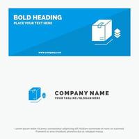 Box Surprise Packing Bundle SOlid Icon Website Banner and Business Logo Template vector