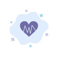 Medical Heart Heartbeat Pulse Blue Icon on Abstract Cloud Background vector