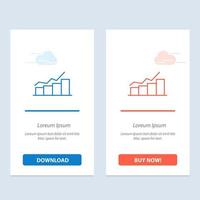 Growth Chart Flowchart Graph Increase Progress  Blue and Red Download and Buy Now web Widget Card Template vector